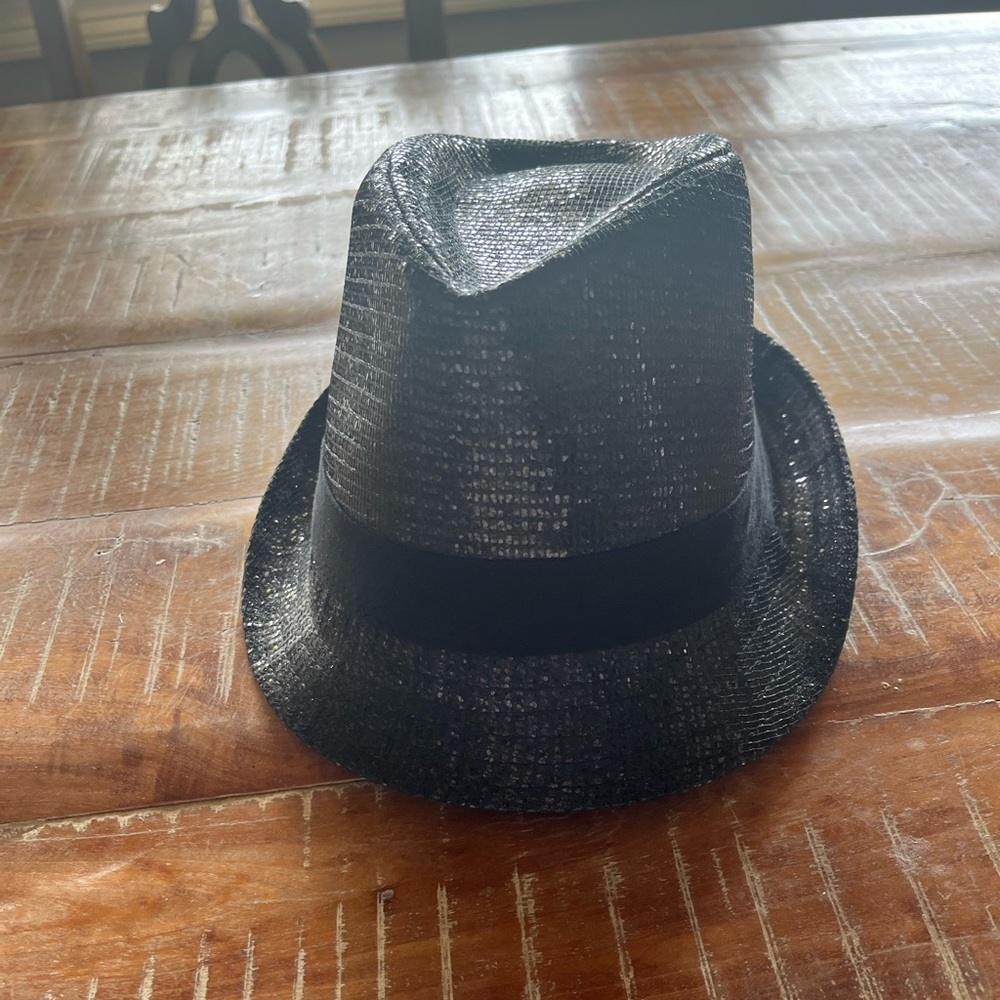 Justiceblack shimmer fashion fedora style hat